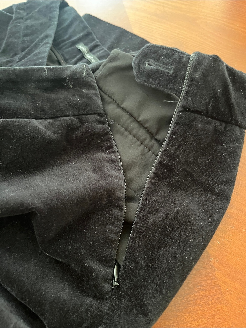 Talbots Black Velvet Slim Ankle Pants 14P Cotton - Picture 6 of 7